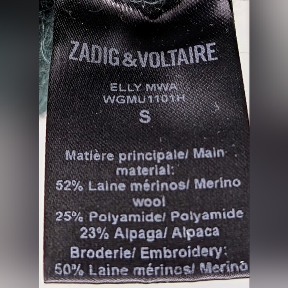Zadig & Voltaire green merino wool sweater Je m'en fous 🇫🇷 - Picture 5 of 5